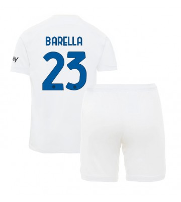 Inter Milan Nicolo Barella #23 Borta Kläder Barn 2023-24 Kortärmad (+ Korta byxor)